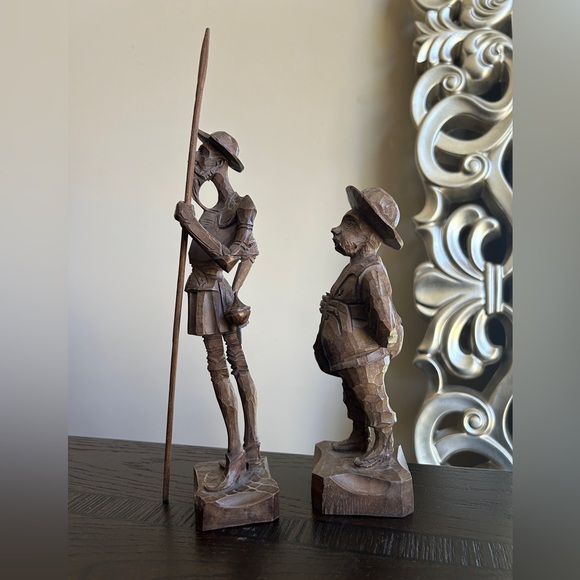 Vintage Hand Carved Carved Wood Figures Of Don Quixote & Sancho Man Of La Mancha - Picture 14 of 14